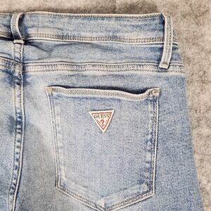 Guess Jean's Women's 30x32 Blue Stretch Low Rise Distressed Size 28 Boho Western